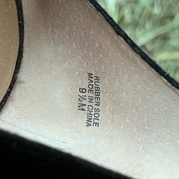 Ann Taylor black suede wedge sandal, gently worn, size 9 1/2. - Picture 5 of 5